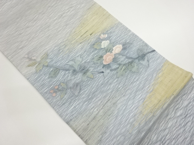 JAPANESE FUKURO OBI FOR SUMMER / WOVEN FLOWER